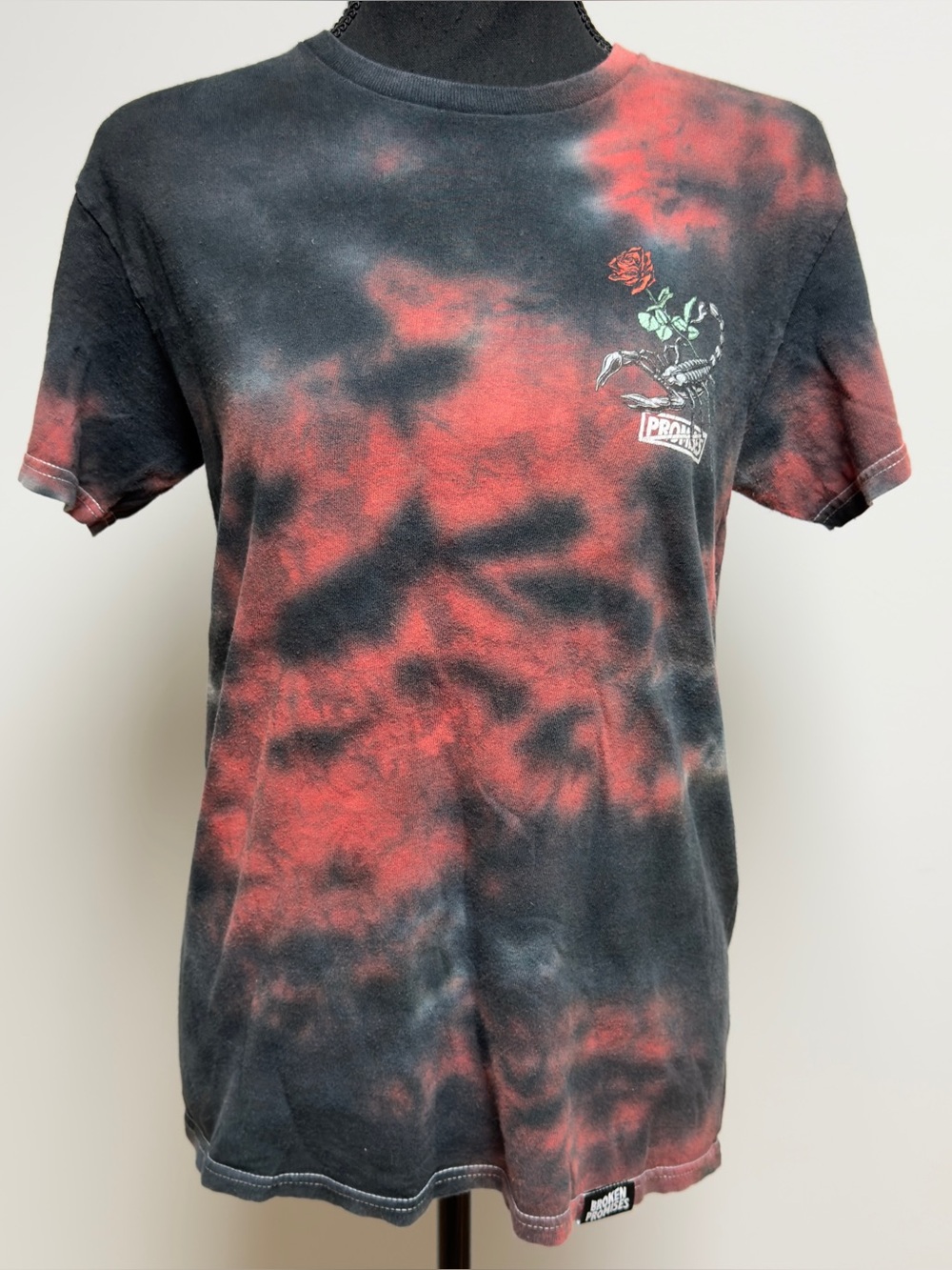 Broken Promises Antidote Tie Dye Shirt Small Scorpion Rose Forever Means Nothing